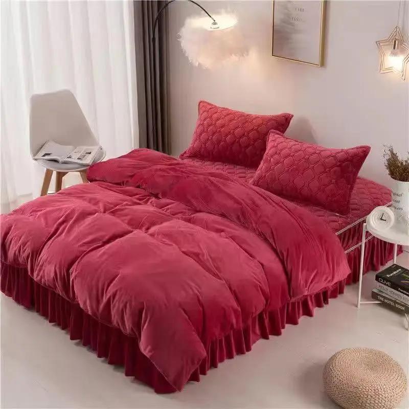 Winter Thickened Soft Crystal Velvet Single-Piece Quilt Cover Warm Single Flannel Quilt Cover Milk Velvet Quilt Cover Bedding