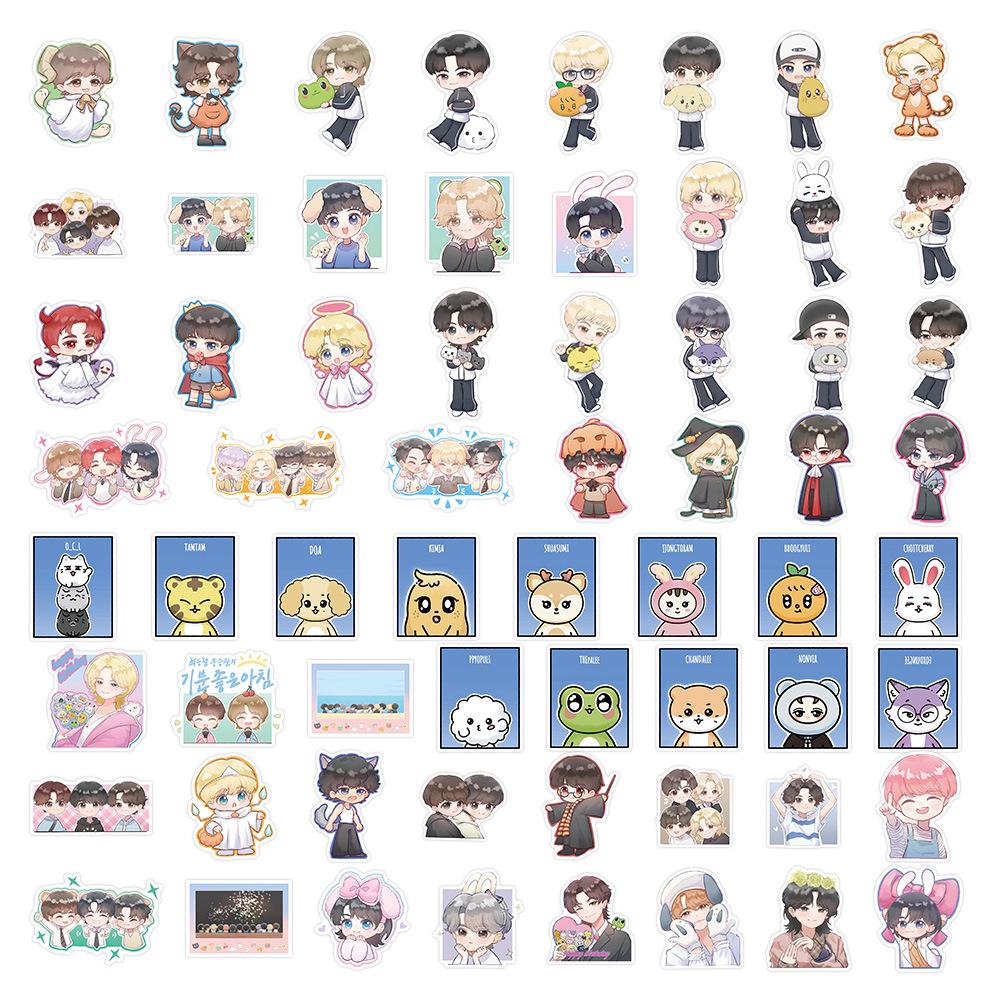Seventeen Q Version Korean Boy Group Stickers - 63 Cute Headshot Stickers for Phone Cases, Notebooks, and Planners