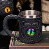 450ML 3D Statue Dragon Eyes Beer Cup Dragon Shaped Mark Stainless Steel Coffee Cup Water Cup