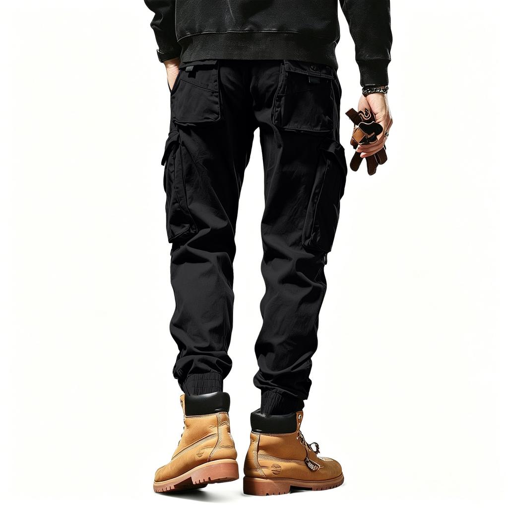 Herren Outdoor Wander-Taktische Cargohosen mit verstellbaren Kordelzügen an den Bündchen Mehrere Taschen Strapazierfähige Arbeitskleidung Utility-Hosen