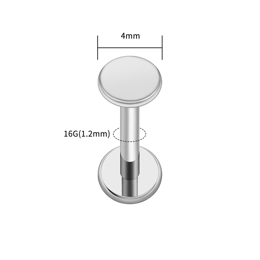 Right Grand ASTM F136 Titanium Circle Dot Flat Disc Stud Earring 16G Round Disc Cartilage Helix Tragus Earlobe Nose Stud Jewelry