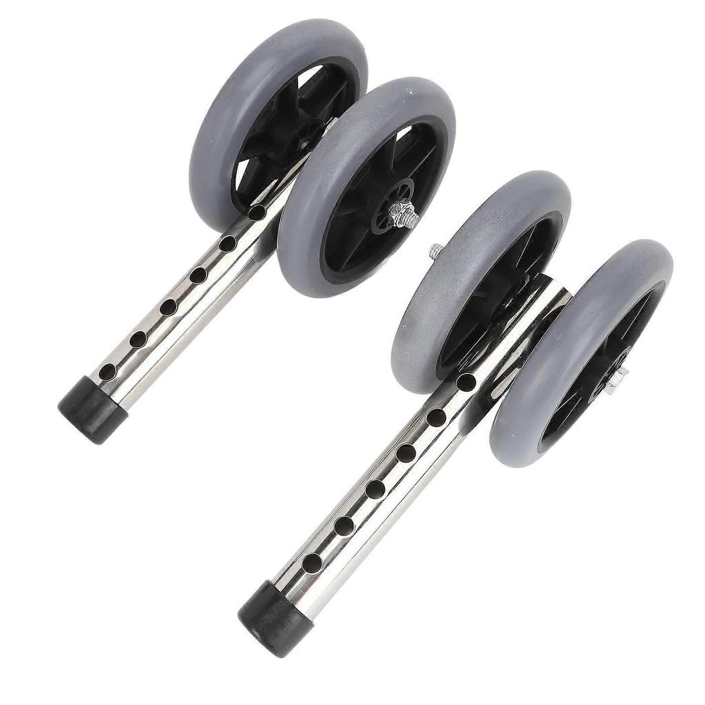 2 Pcs Walker Replacement Wheel 6 Gear Height Adjustable Smoothly Rolling Rollator Wheel Legs