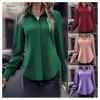 Button Up Women's Shirt Double Door Tube Satin Lapel Long Sleeved Top Commuting Style Slim Fit Cardigan Women's Clothing Blouses & Shirts