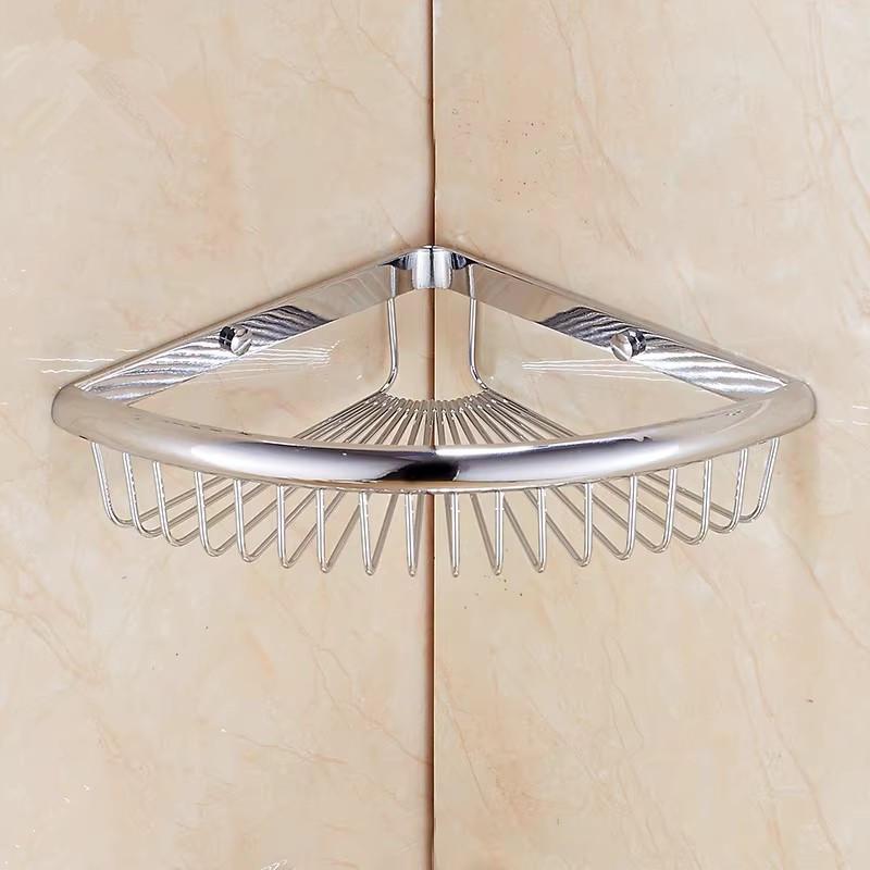 Tuqiu Rose Gold Bathroom Shelf Wall Mounted Gold Corner Shelf Brass Bath Shower Shelf Bath Shampoo Holder Gray  Corner shelf