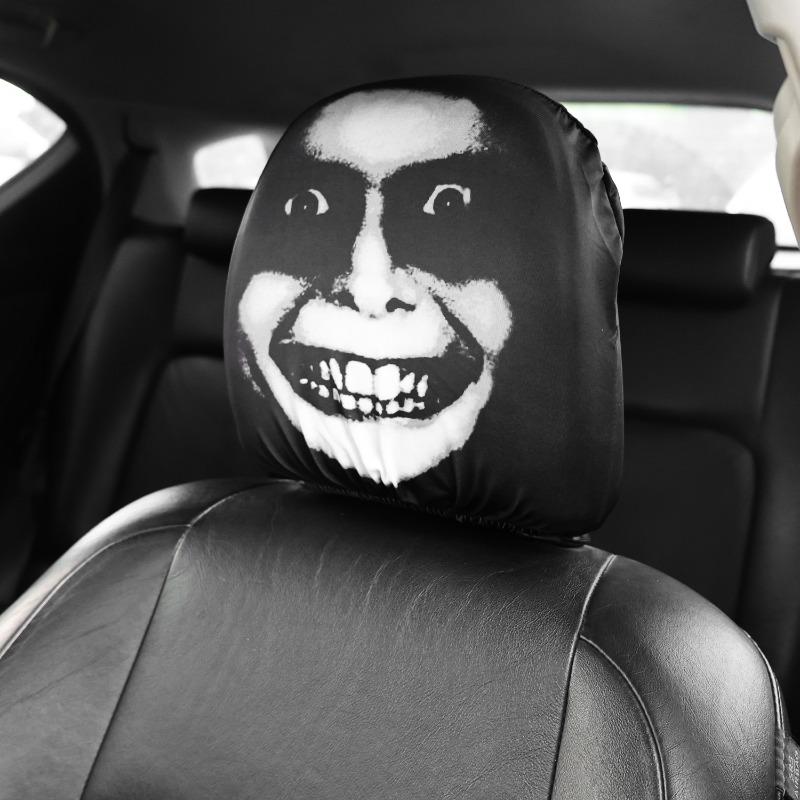 Elastic Skull Car Headrest Cover Halloween Horror Stretch Universal Funny Scary Pillow Case Auto Seat Accessories 2026
