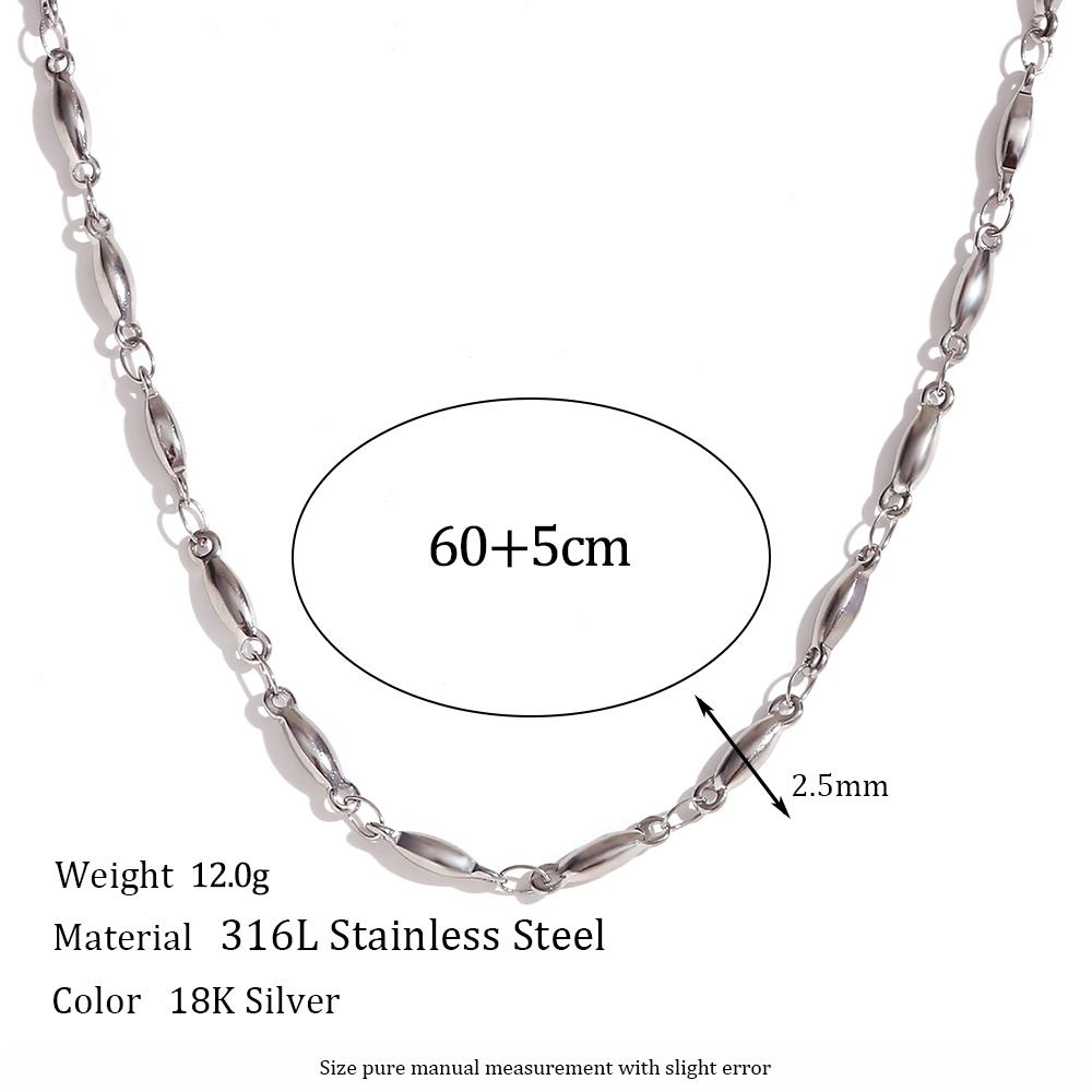 Tarnish Free Waterproof Handmade Long Beads Chain Necklaces Bracelets Anklets Waist Chain Stainless Steel Jewelry For Women