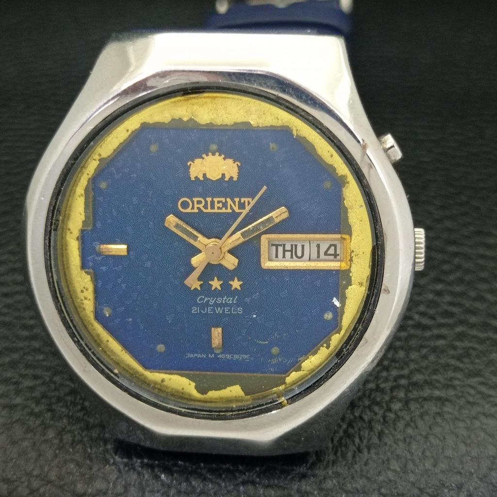 Gebrauchte Orient Crystal Automatic 46941 Japanische Herrenuhr mit originalem Zifferblatt A432330-2 R111-a432330