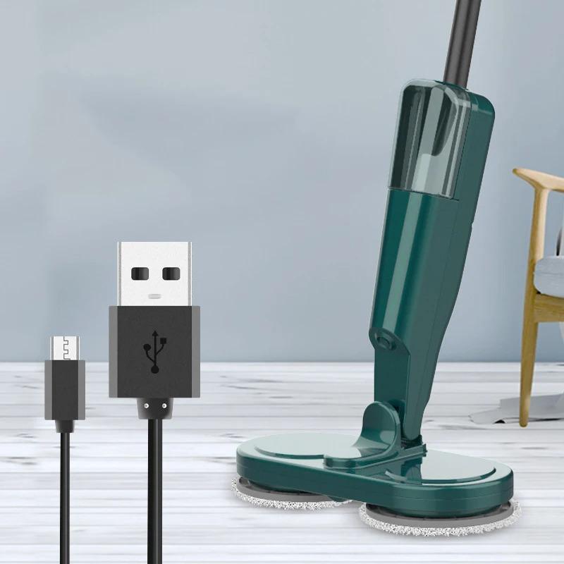 

Electric Water Mop Cleaner Machine 360° Rotatable Spin Cleaning Mop Squeeze Wet and Dry Use Hand Push Household Floor Cleaning зелений