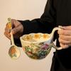 Classic Crape Myrtle Ceramic Dinnerware Set: Elegant Plates and Bowls for Home Dining and Souvenir