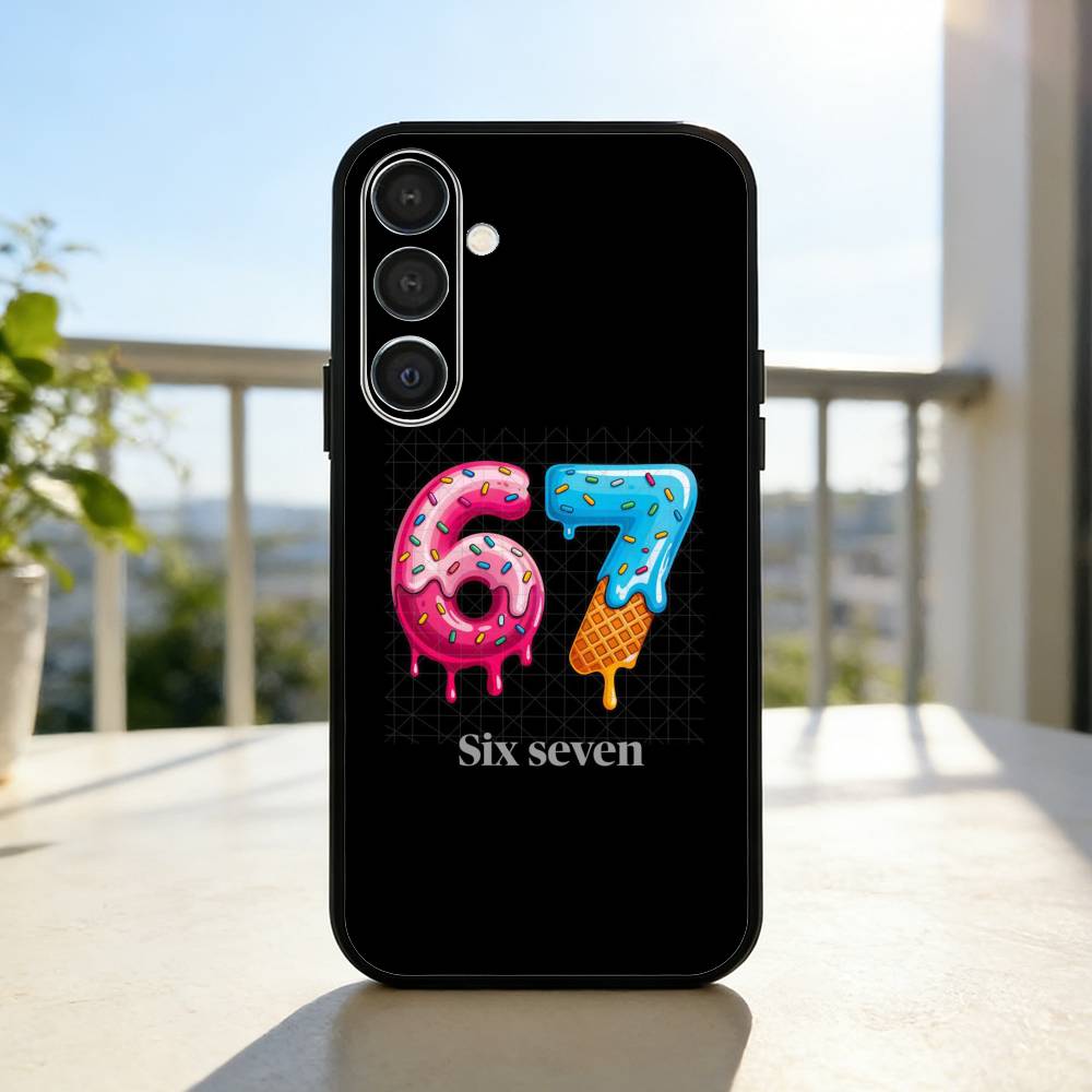 67 S-Six S-Seven Phone Case For Samsung A73,72,71,53,52,51,22,91,80, Soft Black Cover Samsung a41