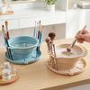 3 In 1 Makeup Brush Cleaner Silicone With Brush Holder Powder Puff Cleaning Bowl Folding Makeup Brush Cleaning Box Travel