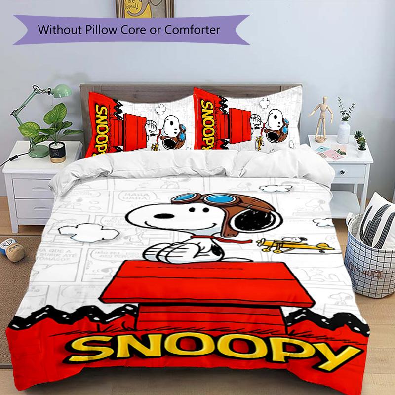3pcs Happy Puppy pattern bedding set duvet cover set includes duvet cover &pillowcases, perfect all season bedroom decoration & gift
