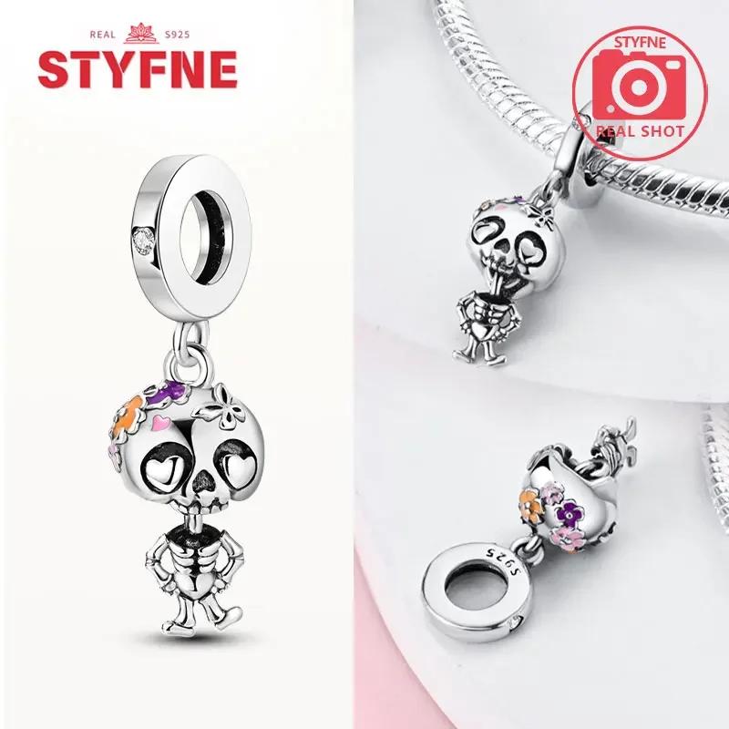 Copperdevil Skull Beads Bat Halloween Charms For Original Bracelet Diy Charming Fine Jewelry Gift For Women