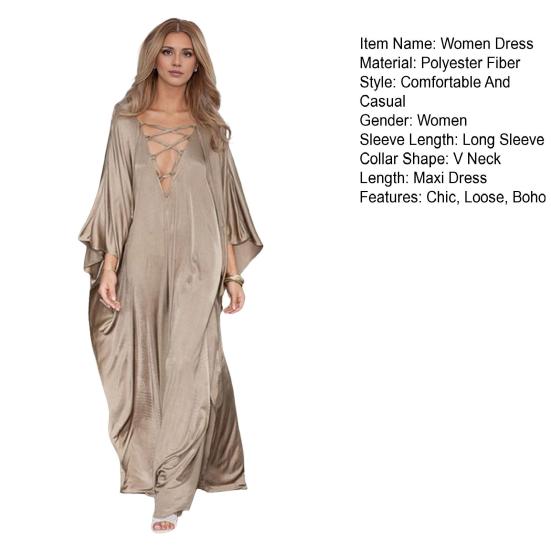 Boho Size Sleeve Satin Dress for Plus Tunic Dress Casual House