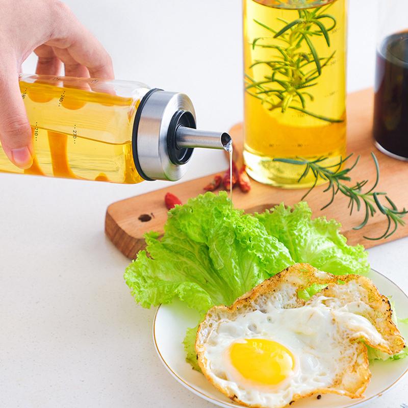 YOMDID Durable High Borosilicate Glass Oil Bottle Soy Sauce Jar Vinegar Pot Leak-Proof Seasoning Storage Bottle Kitchen Gadgets
