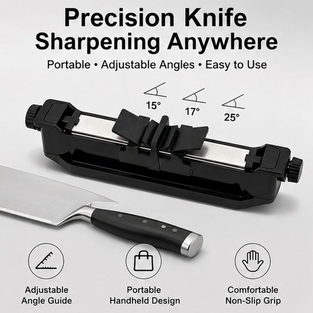 Knife sharpener, portable precision sharp knife sharpener, adventure sharp sharpening tool, with 15°/17°/25° adjustable angles