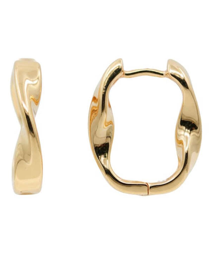 Alleun Silver 925 Square Twist One-Touch Ring Earrings