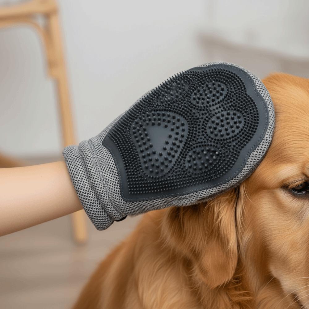 Soft Pet Hair Removal Glove Double-sided Cat Cleaning Brush Pet Detangling Mittens  Massage