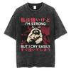 Ich will einen perfekten Körper Ich will eine perfekte Seele T-Shirt Lustige Capybara im japanischen Stil Vintage-gewaschenes T-Shirt Herren Oversized T-Shirts Oberteile