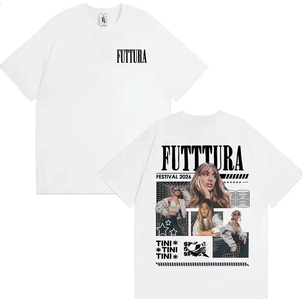 Singer Tini Stoessel Futtura Album 2026 Merch TShirt Unisex Retro Aesthetic TShirt Comfortable Cotton Short Sleeve TShirt