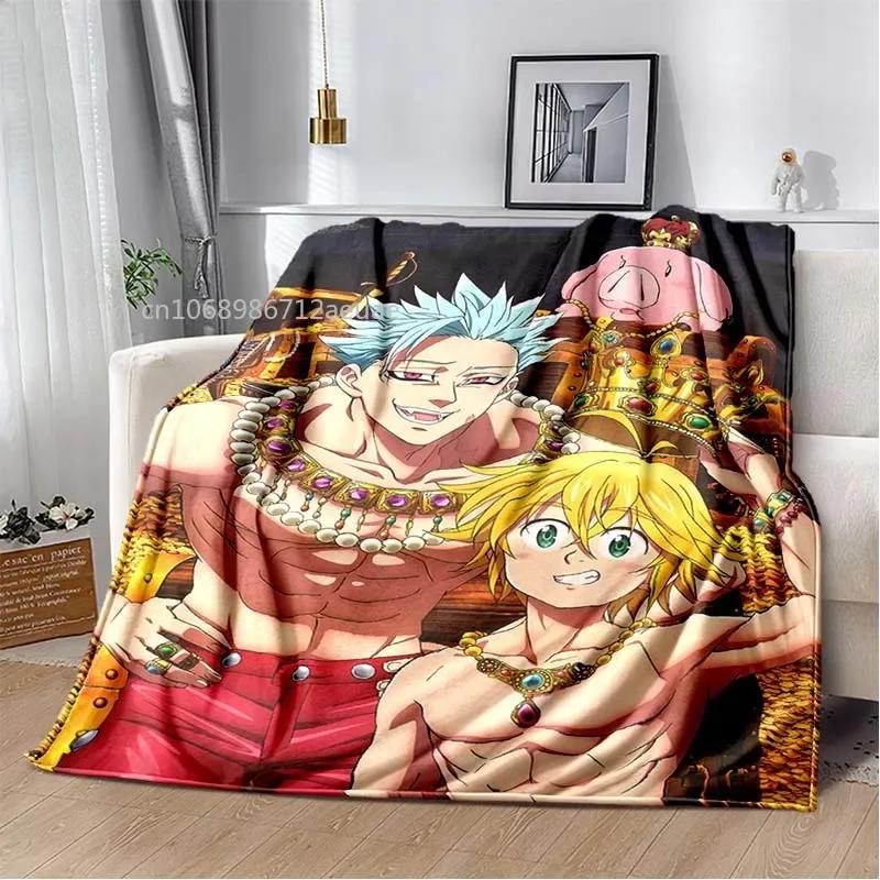 Thicken Blanket Anime The Seven Deadly Sins Printed Flannel Blankets for Beds Sofas Warm Bed Sheet Soft Blanket