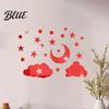 Decorative Mirror Wall Decals 3D Star Moon Cloud Stickers Self Adhesive Decals