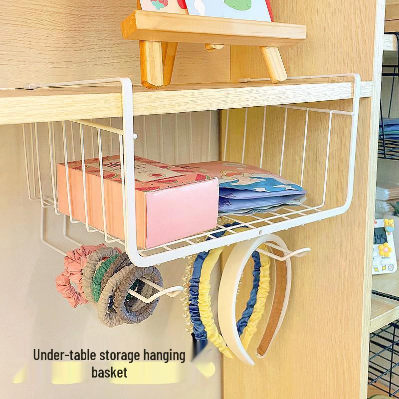 Under-Shelf Hanging Basket for Dorms, Home, Kitchen, and Wardrobe Storage