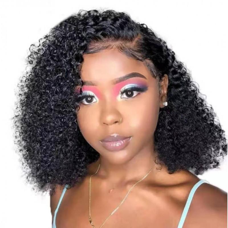 Fashionable Hot Girl With Long Curly Hair Straight Bangs Wigs Women Red Brown Micro-curled Face Repair Fake Headgear