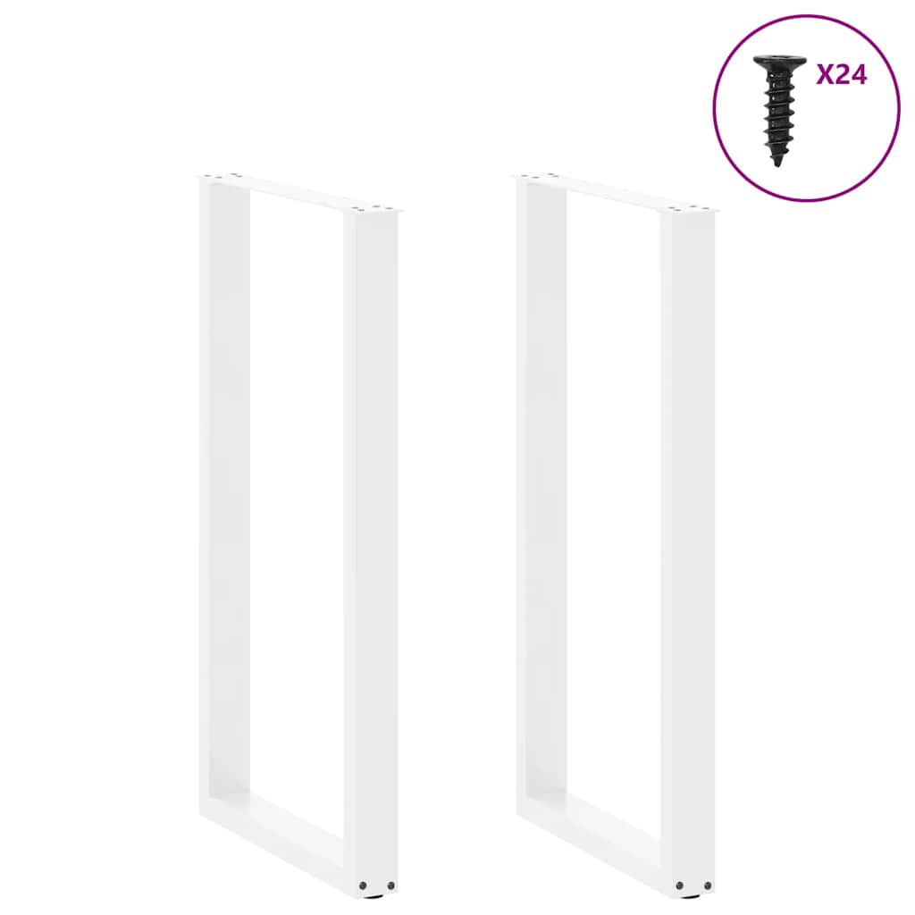 Vidaxl Nogi Do Stolika Kawowego, 2 Szt., Białe, 60X(110-111) Cm, Stal