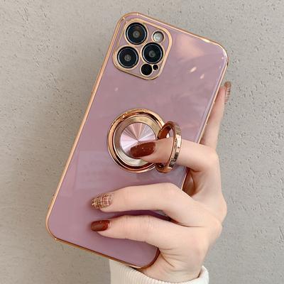 Luxury Plating Finger Ring Holder Case For Iphone 13 14 Pro Max 12 Mini Xs Xr X 8 7 Plus Se Soft Phone Cover For Iphone 11 Case