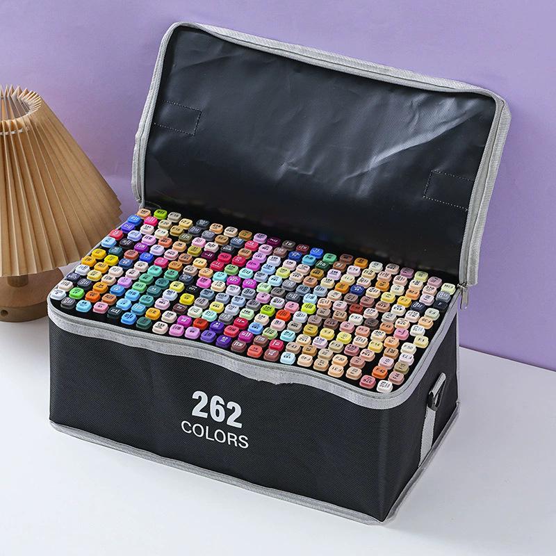 Dual-Head Alcohol-Based Marker Pens - 60/80 Color Set, Refillable Ink for Student Art and Painting