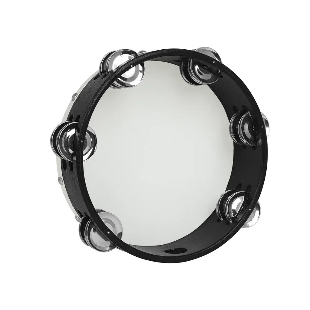 IRIN 2Pcs Orff Tambourine 6/8 Inch Double Row Sheepskin Hand Bell Wooden Tambourine Suitable for Enlightenment Education Tools