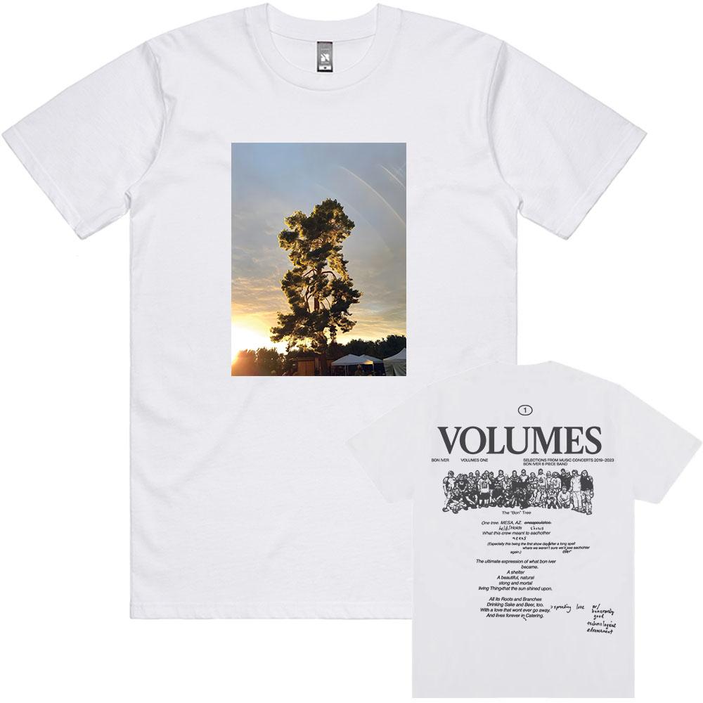 

VOLUMES Tree Tee Fashion Design Bon Iver Band T-shirt Summer Unisex Short Sleeve Merch Clothing O-neck Casual Men Women Tshirts XS белый