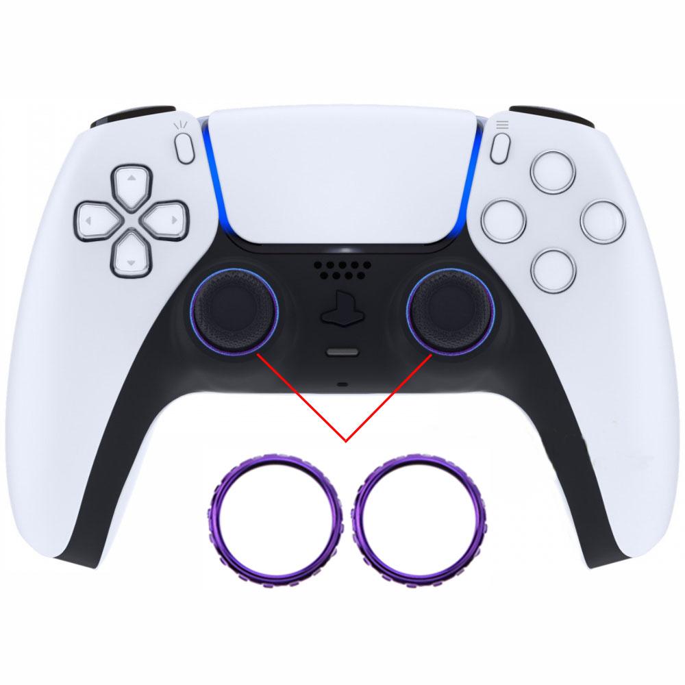 JCD 2ks Náhradní příslušenství Chromované kroužky na analogové páčky pro ovladač Sony Playstation 5 DualSense 5 PS5