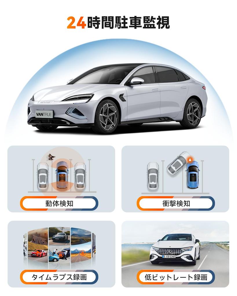 Dash Camera, Front & Rear Camera, Small Dash Camera, Built-in WiFi, Front and Rear