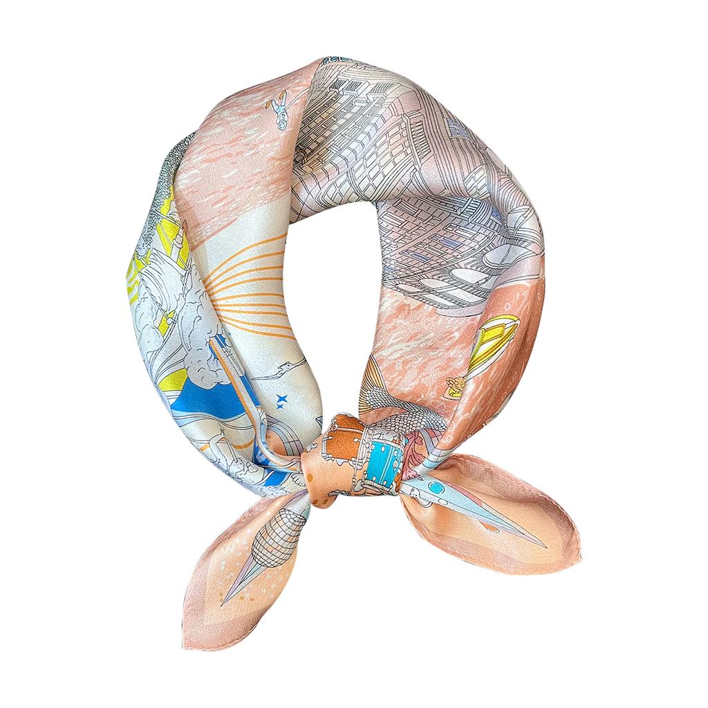 100% Real Silk Scarf Neck Kerchief Foulard Female Bandana Scarves for Women Hijab Tie Shawl Wraps Square Popular Headkerchief