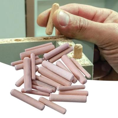 100 Piezas Corcho Aguja Acanalada Perno Espigas de Madera Pasadores de Madera Carpintería Biselado Accesorios de Empalme de Muebles Clavos de Madera 6/8/10mm