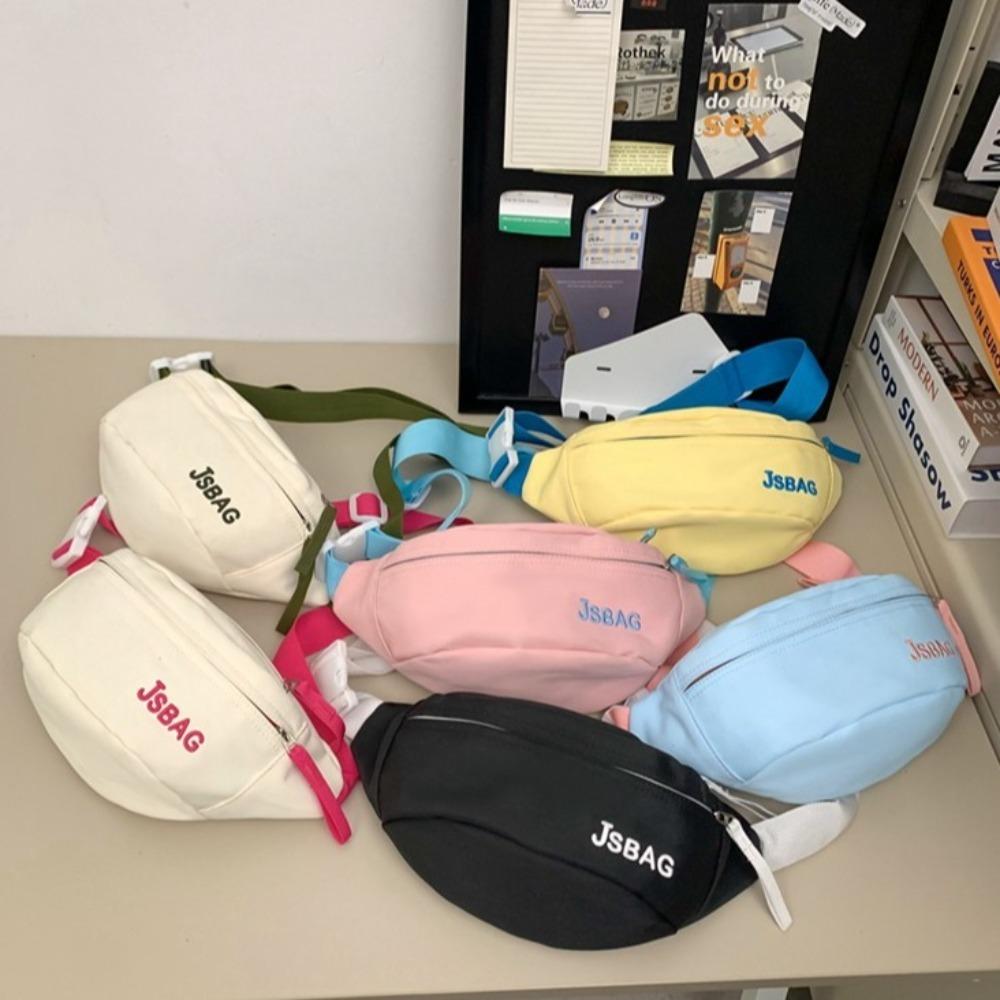 

Nylon Single Shoulder Bag Waterproof Sports Fanny Pack Zipper Crossbody Chest Bag Unisex зелёный