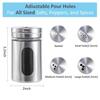 4 Silver Salt and Pepper Shakers, Spice Dispensers, Spice Jars, Seasoning Bottles, Glass Spice Shakers, Sieves, BBQ Spice Containers