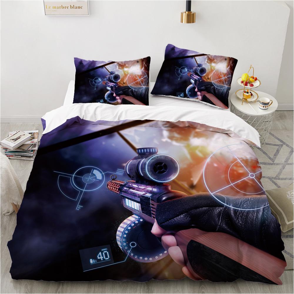 2/3pcs bedding set Digital Print Comfortable Duvet Cover for Home Bedroom Decoration, 1 Duvet Cover and 2pillowcase with Zippers