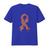Womens Peach Ribbon Uterine Endometrial Cancer Awareness T Shirt Black 2X Large vintage Washed Unisex fashion Slightly