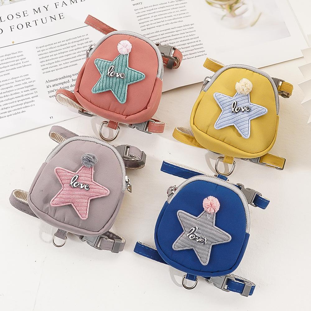 Pet teddy puppy dog cat out cat backpack chest strap leash walking dog supplies