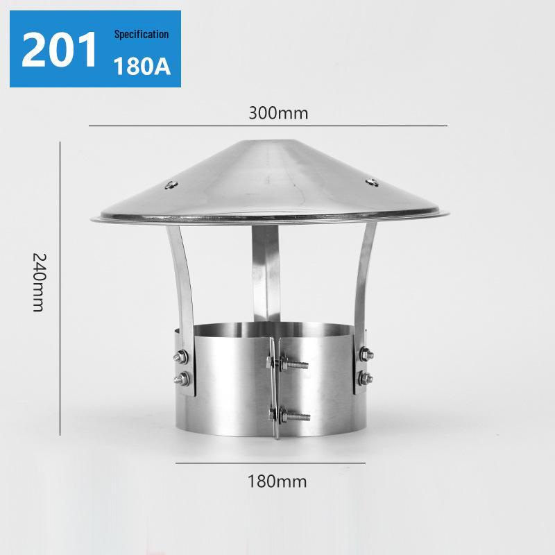 Stainless Steel Chimney Rain & Wind Cap Flue Cover, 160mm Exhaust Vent Cap