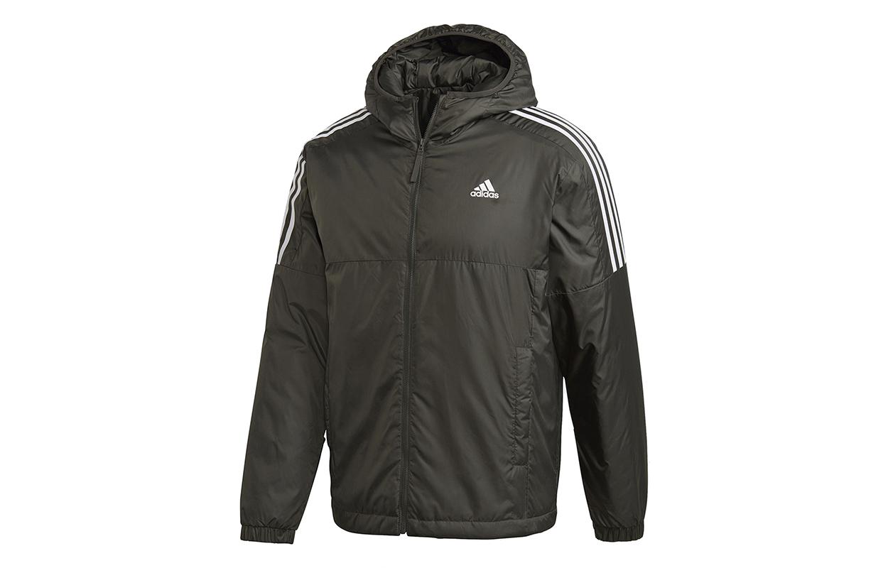 Adidas Puffer Jackets Men s Olive Brown Hooded Moderate GH4602 XS