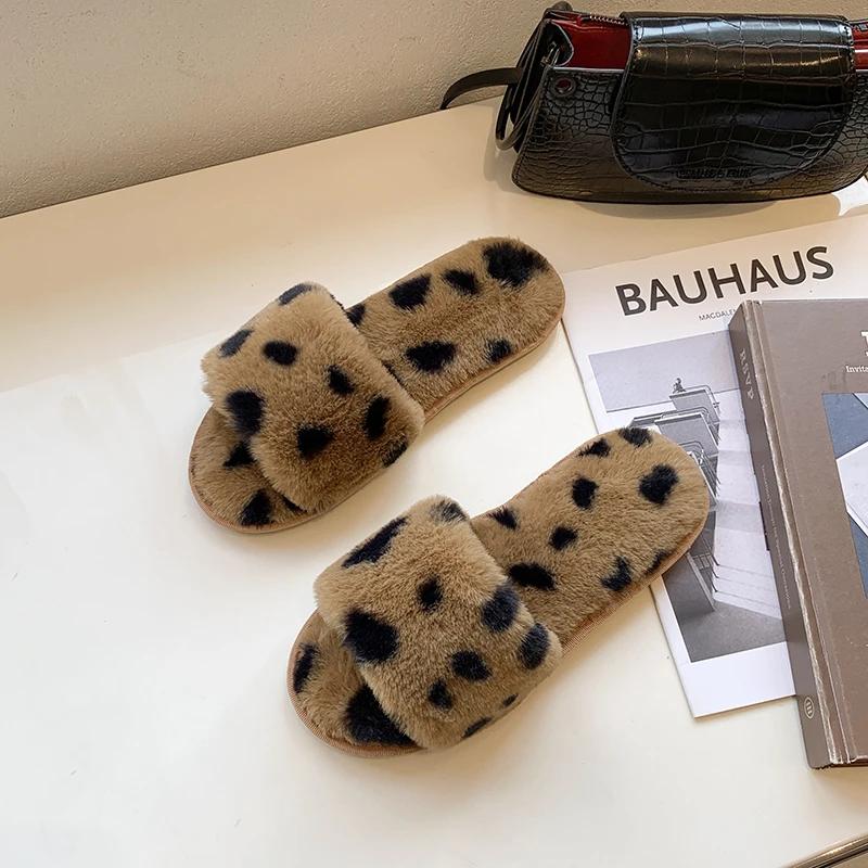

Плоские пушистые меховые тапочки женские леопардовые теплые меховые тапочки женские зимние домашние шлепанцы домашние тапочки плоские тапочки для дома 41 шоколадный