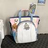 Nylon College Style Girl Backpack With Embroidery And Splicing For School Use