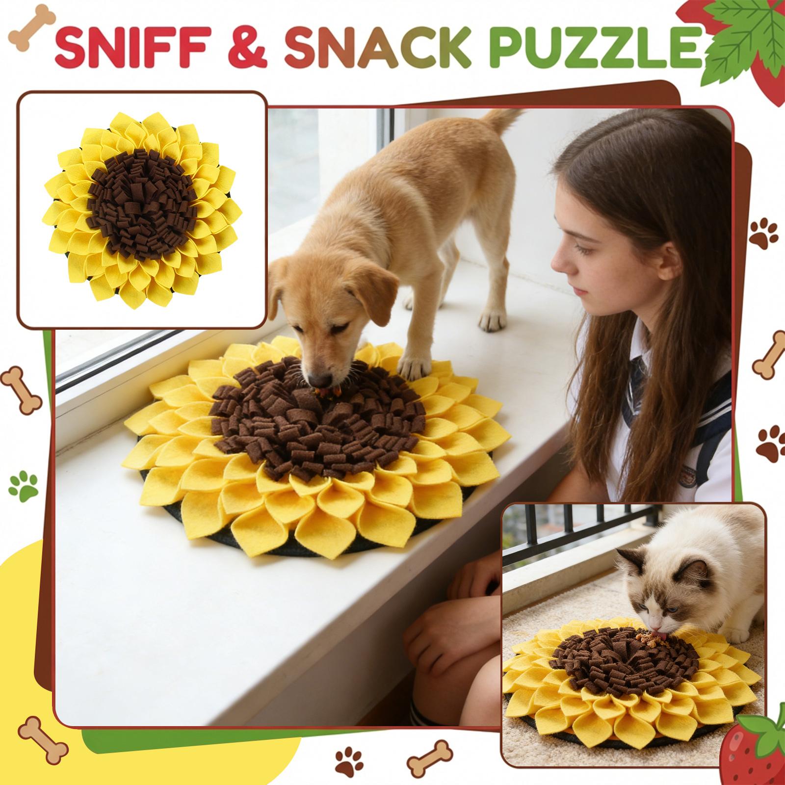

Sunflower Snuffle Mat For Dogs & Cats, Interactive Foraging Slow Feeder Toy To Anxiety And Release Energy, Pet Activity Blanket One Size