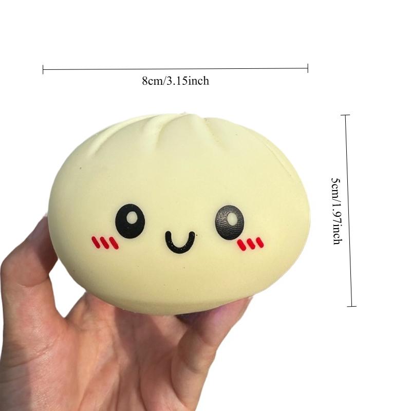 

Squishy Steamed Stuffed Bun Stress Ball Fidget Sensory Toys Simulation Food Squishies Bun With Steamer Squeeze Dough Ball Gifts