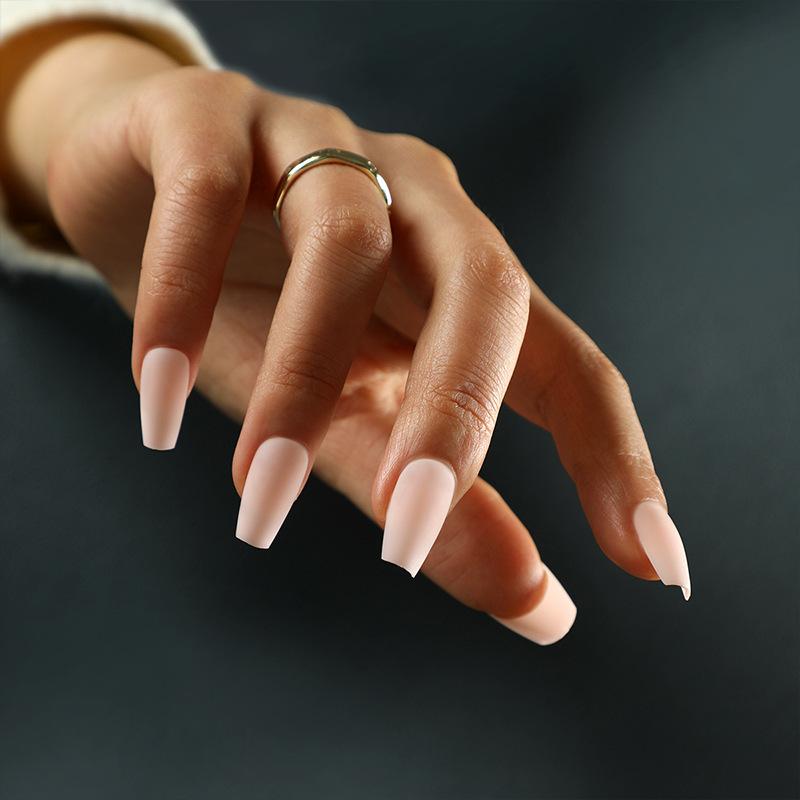 

Wear nail piece Solid color short ballet nail matte fake nail piece Nail art Wear nail