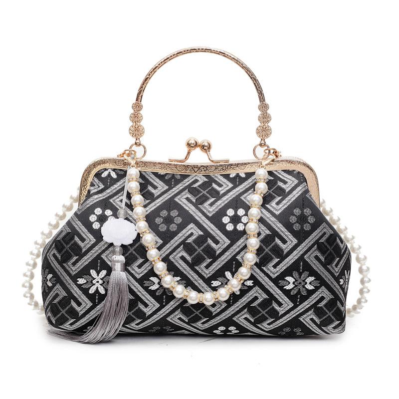 Women's bag new shoulder crossbody clip dinner bag high-end change mobile phone bag